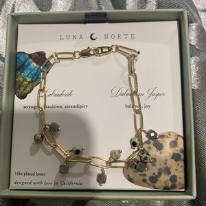 14kt plates brass, stone bracelet